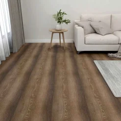 vidaXL Planches de sol 55 pcs Marron 5,11 m² PVC