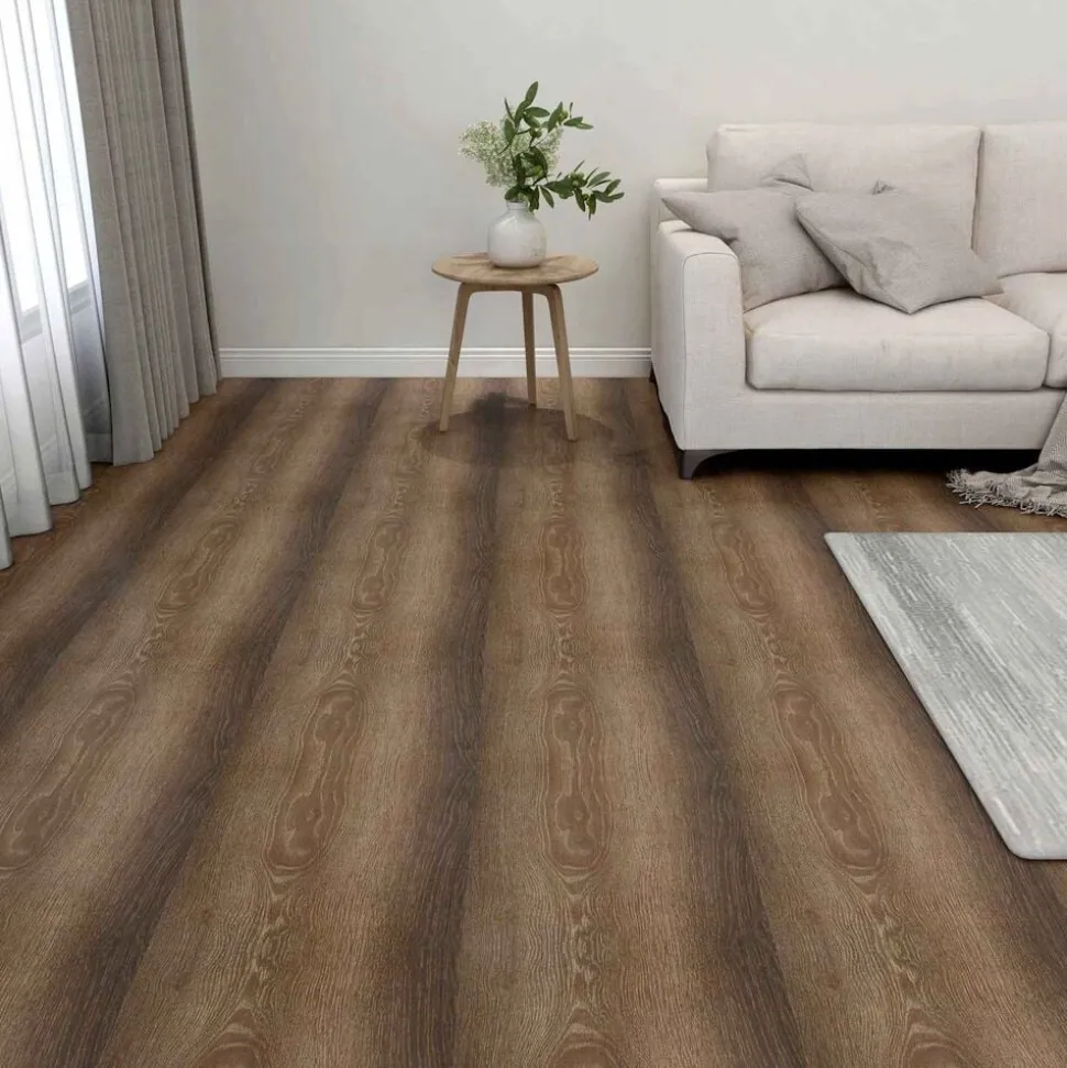 vidaXL Planches de sol 55 pcs Marron 5,11 m² PVC