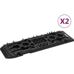 vidaXL Planches de traction 2 pc Noir 107x31x7 cm Nylon