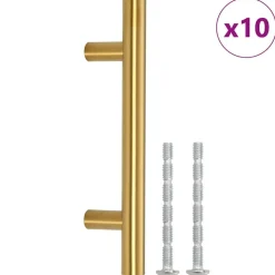 vidaXL Poignées d'armoire 10 pcs doré 64 mm acier inoxydable
