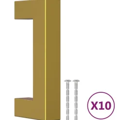 vidaXL Poignées d'armoire 10 pcs doré 64 mm acier inoxydable