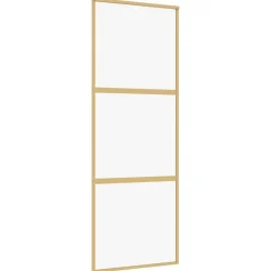 vidaXL Porte coulissante doré 76x205 cm verre ESG clair et aluminium