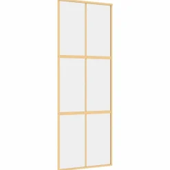 vidaXL Porte coulissante doré 76x205 cm verre ESG clair et aluminium
