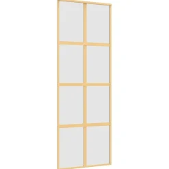 vidaXL Porte coulissante doré 76x205 cm verre ESG dépoli et aluminium