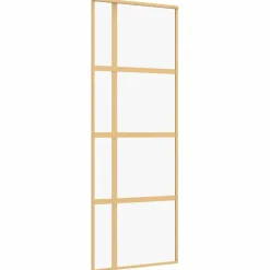 vidaXL Porte coulissante doré 76x205 cm verre ESG clair et aluminium