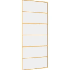 vidaXL Porte coulissante doré 90x205 cm verre ESG clair et aluminium