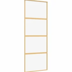 vidaXL Porte coulissante doré 76x205 cm verre ESG clair et aluminium