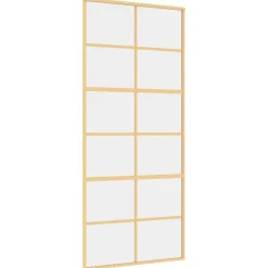 vidaXL Porte coulissante doré 90x205 cm verre ESG clair et aluminium