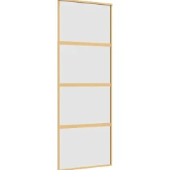 vidaXL Porte coulissante doré 76x205 cm verre ESG dépoli et aluminium