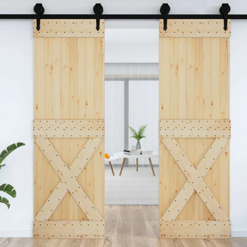 vidaXL Porte NARVIK Naturel 70 x 210 cm Bois de pin massif
