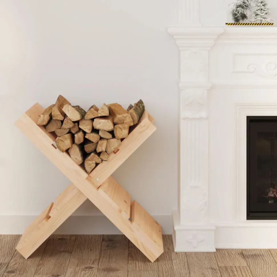 vidaXL Porte-bûches 47x39,5x48 cm Bois massif de pin
