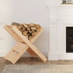 vidaXL Porte-bûches 47x39,5x48 cm Bois massif de pin