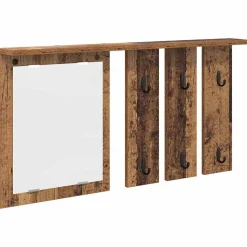 vidaXL Porte-manteau mural avec étagère Bois ancien 85 x 10 x 45 cm