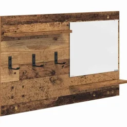vidaXL Porte-manteau mural avec étagère Bois ancien 90 x 10 x 50 cm