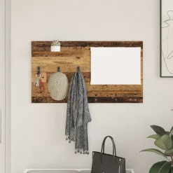 vidaXL Porte-manteau mural avec étagère Bois ancien 90 x 10 x 50 cm