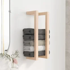 vidaXL Porte-serviette 23x18x60 cm Bois de pin massif