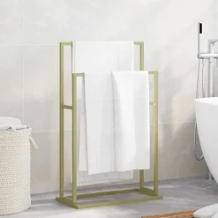vidaXL Porte-serviettes sur pied Doré 48x24x78,5 cm Fer