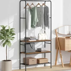 vidaXL Porte-vêtements Bois ancien 77 x 30 x 171 cm Bois d'ingénierie