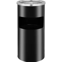 vidaXL Poubelle à cendrier murale Acier 26 L Noir