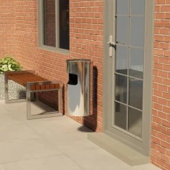 vidaXL Poubelle à cendrier murale Acier inoxydable 26 L