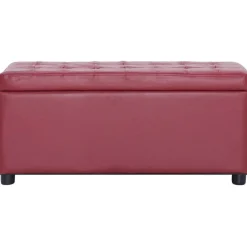 vidaXL Pouf de rangement 87,5 cm Rouge bordeaux Similicuir