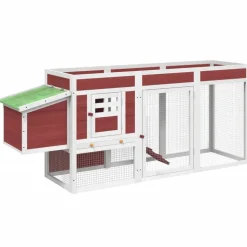 vidaXL Poulailler moka 204x50x84 cm bois massif de pin