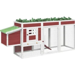 vidaXL Poulailler moka 204x50x84 cm bois massif de pin