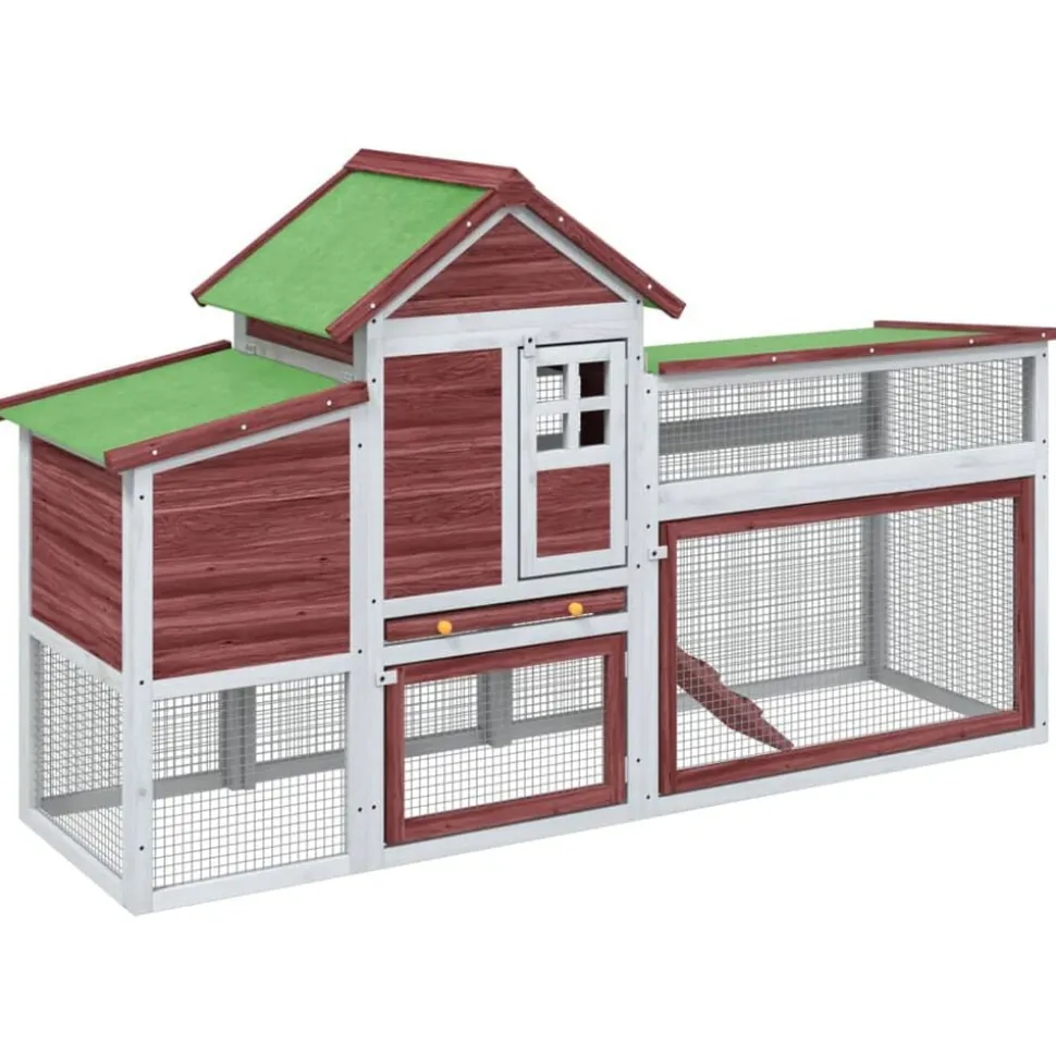 vidaXL Poulailler moka 186,5x58,5x113 cm bois massif de pin