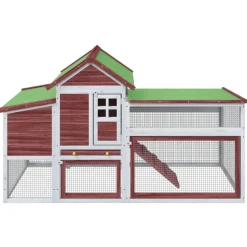 vidaXL Poulailler moka 186,5x58,5x113 cm bois massif de pin