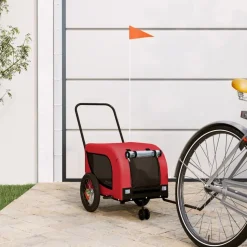 vidaXL Remorque de vélo pour animaux de compagnie rouge et noir