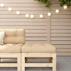 vidaXL Repose-pied de jardin avec coussin bois de pin massif