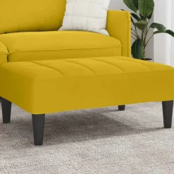 vidaXL Repose-pied jaune 77x55x31 cm velours