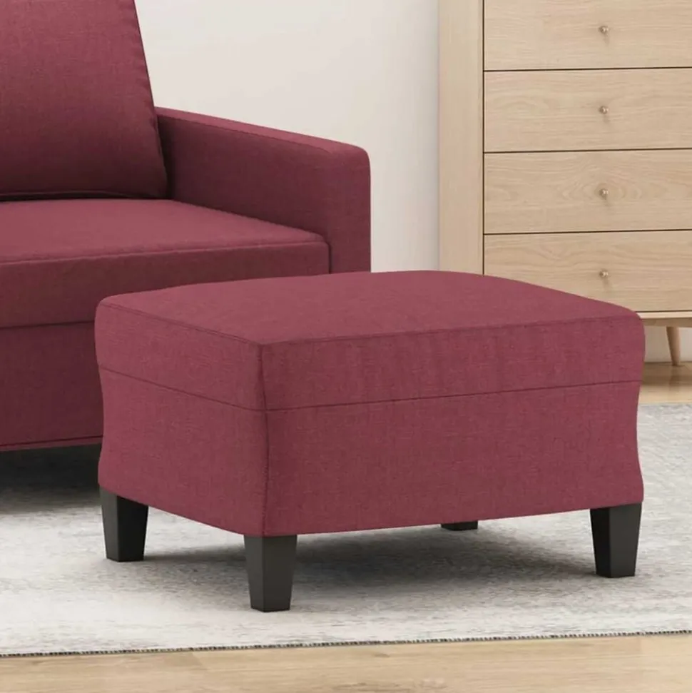 vidaXL Repose-pied Rouge bordeaux 60x50x41 cm Tissu