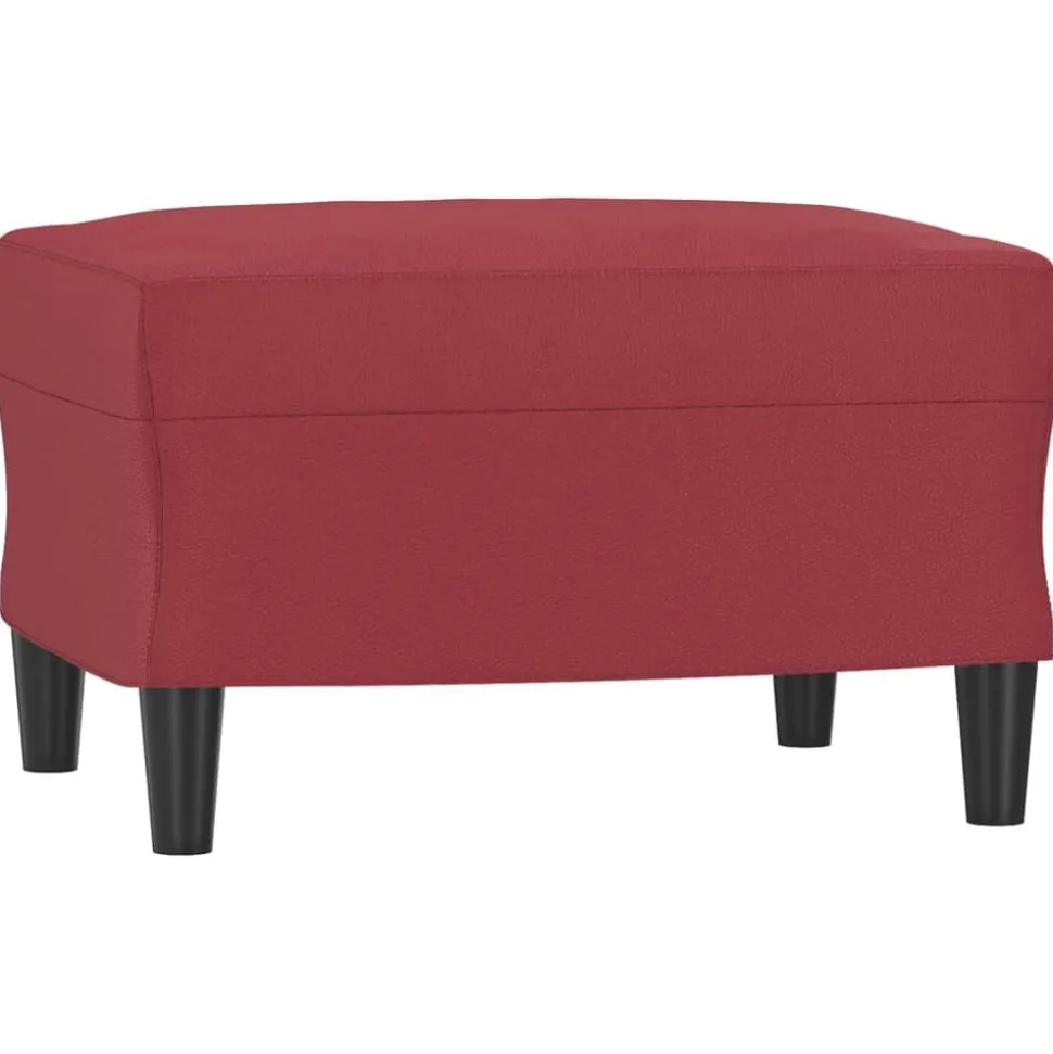 vidaXL Repose-pied Rouge bordeaux 60x50x41 cm Similicuir