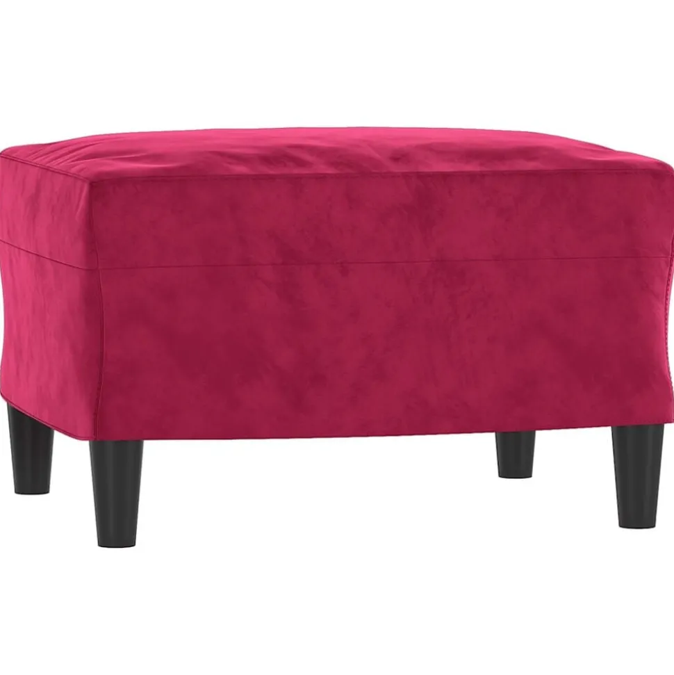 vidaXL Repose-pied Rouge bordeaux 60x50x41 cm Velours