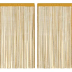 vidaXL Rideaux à fils 2 pcs or 140x250 cm