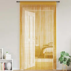 vidaXL Rideaux à fils 2 pcs or 140x250 cm