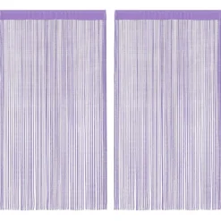vidaXL Rideaux à fils 2 pcs violet 100x250 cm