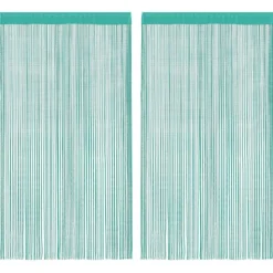 vidaXL Rideaux à fils 2 pcs turquoise 100x250 cm