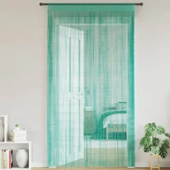 vidaXL Rideaux à fils 2 pcs turquoise 100x250 cm