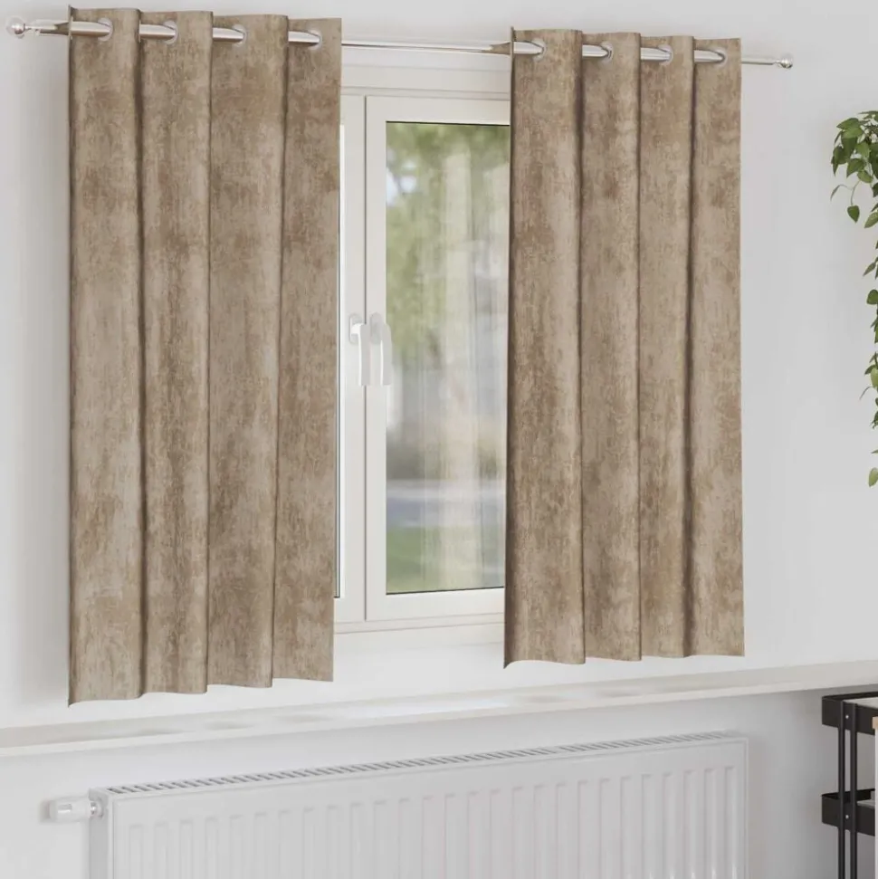 vidaXL Rideaux en velours 2 pcs Champagne 175 x 140 cm Velours