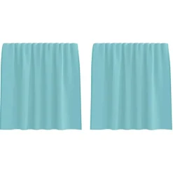 vidaXL Rideaux en voile avec passe-tringles 2 pcs turquoise