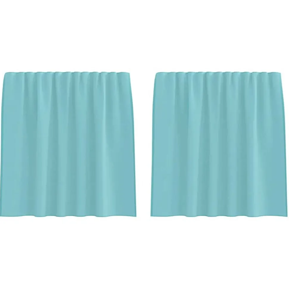 vidaXL Rideaux en voile avec passe-tringles 2 pcs turquoise