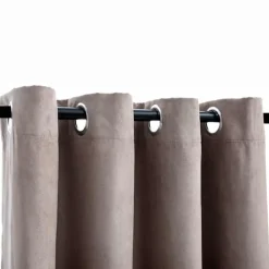 vidaXL Rideaux occultants avec anneaux en métal 2 pcs Taupe 140x175 cm
