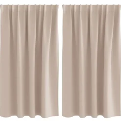 vidaXL Rideaux occultants avec anneaux 2 pcs Taupe 140 x 140 cm