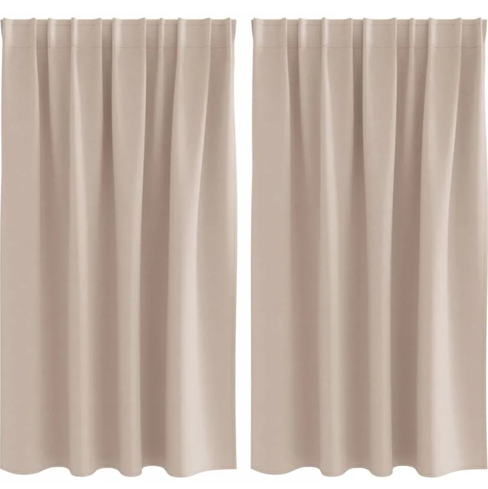 vidaXL Rideaux occultants avec anneaux 2 pcs Taupe 140 x 140 cm