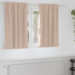 vidaXL Rideaux occultants avec anneaux 2 pcs Taupe 140 x 140 cm