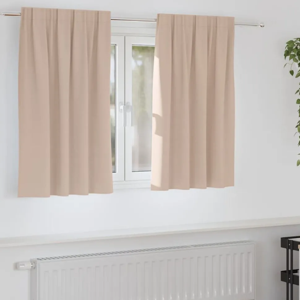 vidaXL Rideaux occultants avec anneaux 2 pcs Taupe 140 x 140 cm