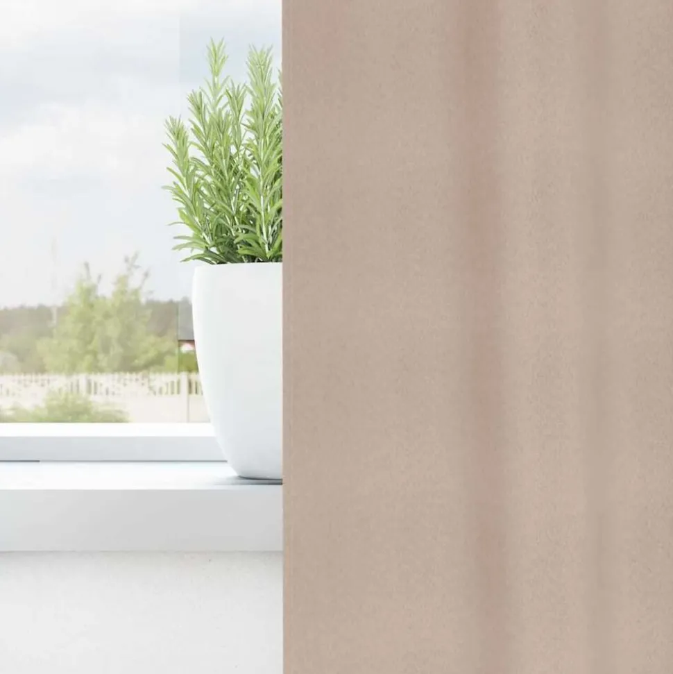 vidaXL Rideaux occultants avec anneaux 2 pcs Taupe 140 x 140 cm