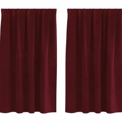 vidaXL Rideaux occultants 2 pcs Bordeaux 140 x 140 cm Velours